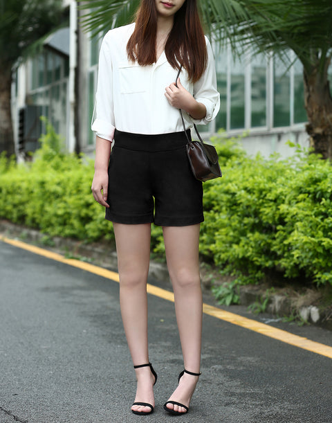 Pull-on Chino Shorts for Women with 4" Inseam