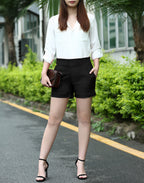 Pull-on Chino Shorts for Women with 4" Inseam