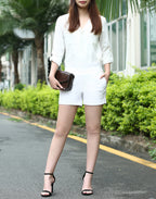 Pull-on Chino Shorts for Women with 4" Inseam