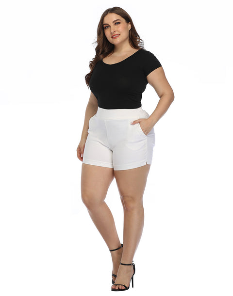 Pull-on Chino Shorts for Women with 4" Inseam