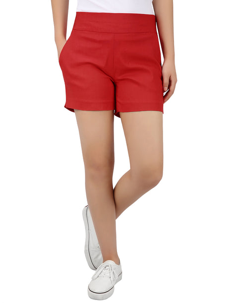 Pull-on Chino Shorts for Women with 4" Inseam