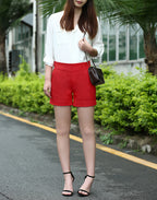 Pull-on Chino Shorts for Women with 4" Inseam