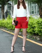 Pull-on Chino Shorts for Women with 4" Inseam