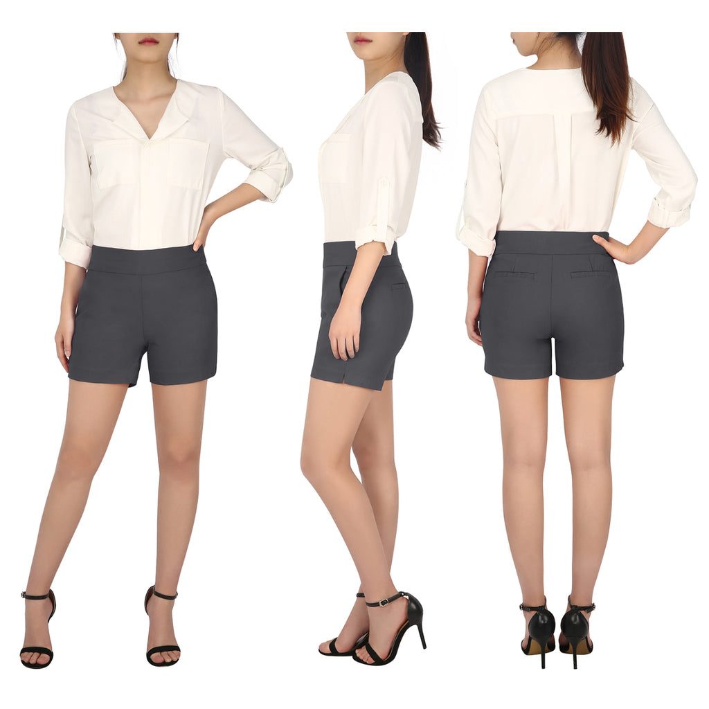Pull-on Chino Shorts for Women with 4" Inseam