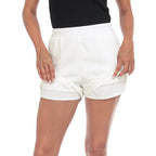 Womens High Waisted Linen Blend Shorts with Pockets