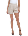 Womens High Waisted Linen Blend Shorts with Pockets
