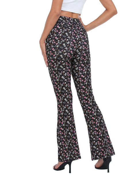Womens Crossover Ribbed Flare Yoga Pants