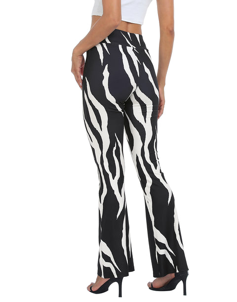Womens Crossover Ribbed Flare Yoga Pants