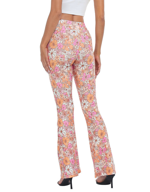 Womens Crossover Ribbed Flare Yoga Pants