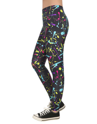 Paint Splatter Graphic Leggings Women's – front view