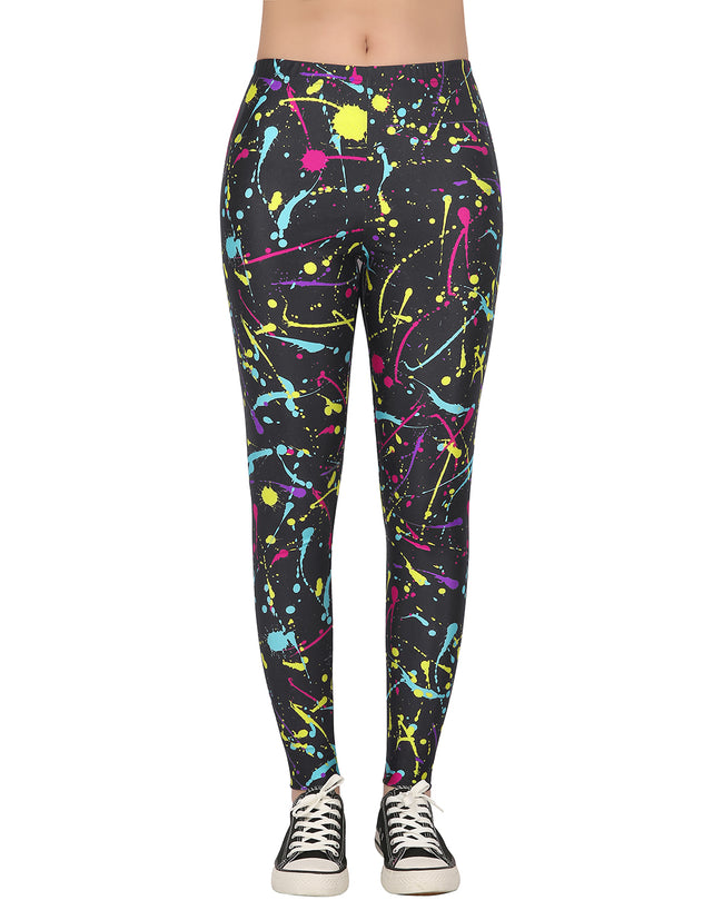 Paint Splatter Graphic Leggings Women's – back view