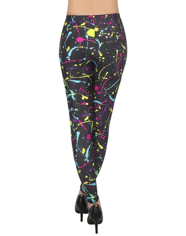 Paint Splatter Graphic Leggings Women's – close-up detail