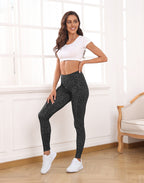 Graphic Print Black Leopard Legging Tights