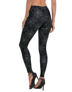 Graphic Print Spiderweb Legging Tights