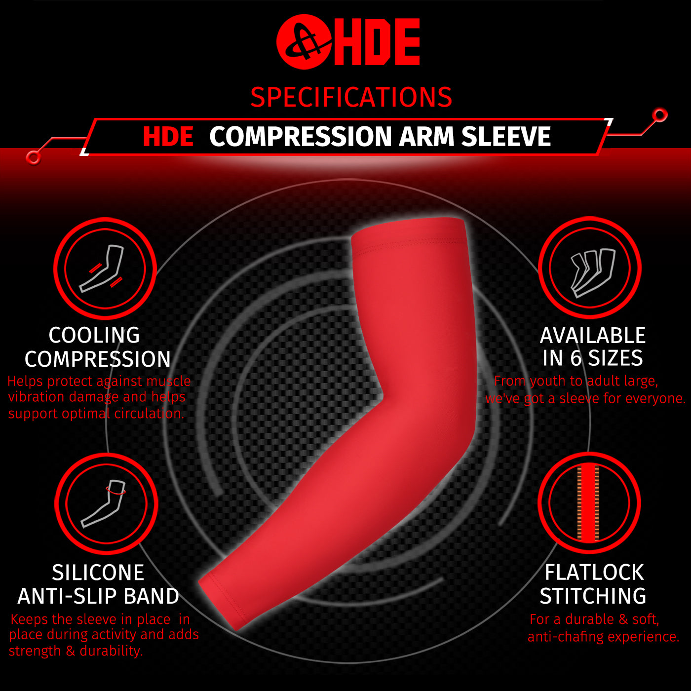 Black Arm Compression Sleeves for Kids Basketball Football Baseball Shooting Sleeve