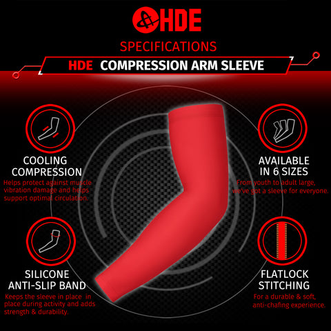 Black Arm Compression Sleeves for Kids Basketball Football Baseball Shooting Sleeve