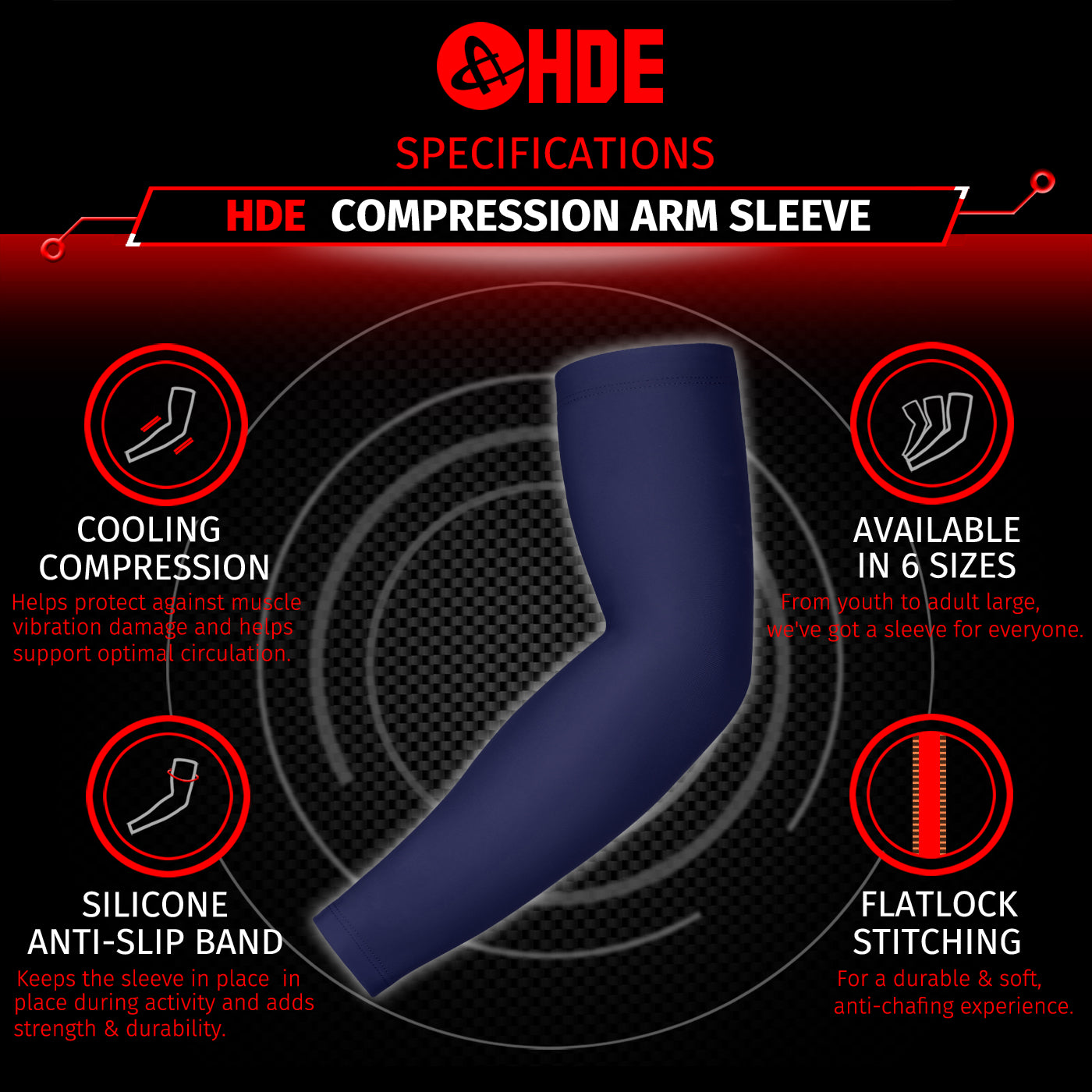 Black Arm Compression Sleeves for Kids Basketball Football Baseball Shooting Sleeve