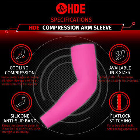 Black Arm Compression Sleeves for Kids Basketball Football Baseball Shooting Sleeve
