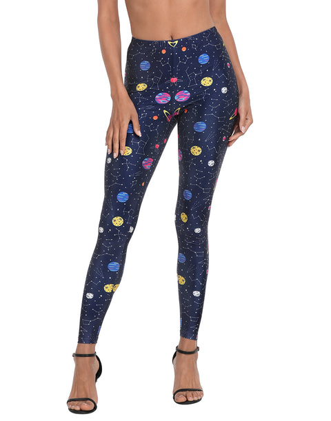 Graphic Print Solar System Legging Tights