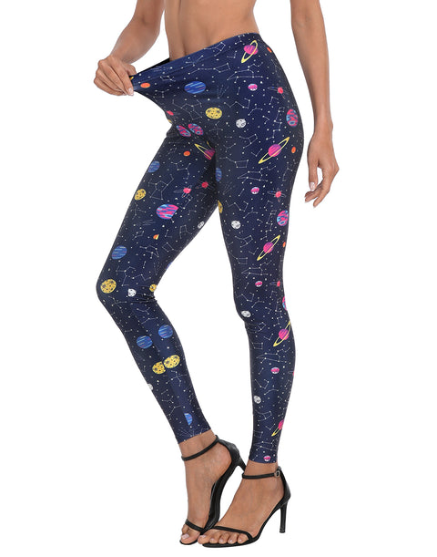 Graphic Print Solar System Legging Tights