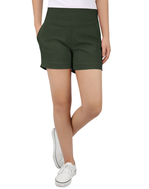 Pull-on Chino Shorts for Women with 4" Inseam