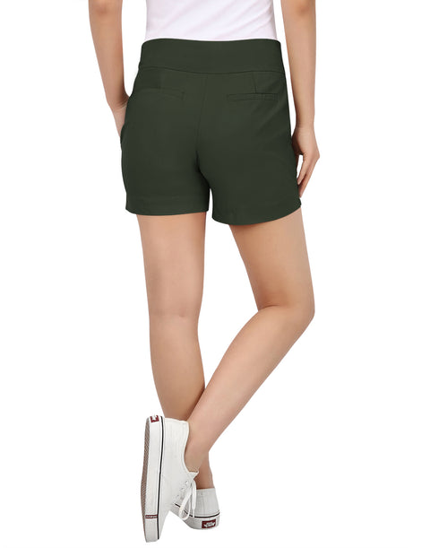 Pull-on Chino Shorts for Women with 4" Inseam