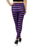 Black and Purple Striped Leggings