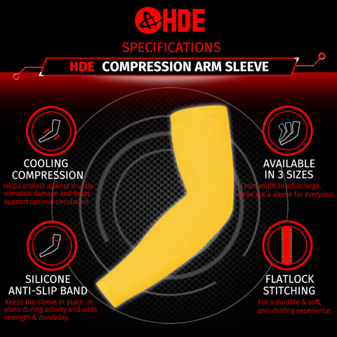 Black Arm Compression Sleeves for Kids Basketball Football Baseball Shooting Sleeve
