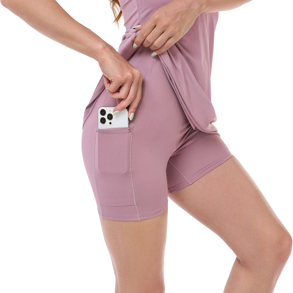 Exercise Workout Dress With Built-In Shorts