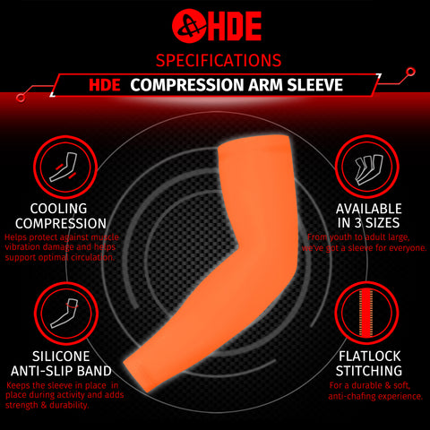 Black Arm Compression Sleeves for Kids Basketball Football Baseball Shooting Sleeve