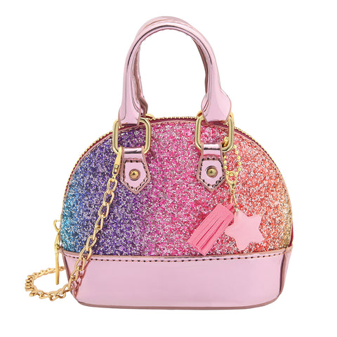 Small Crossbody Rainbow Glitter Purse for Little Girls