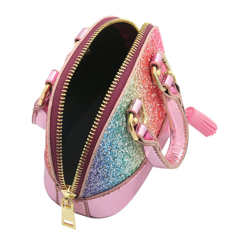 Small Crossbody Rainbow Glitter Purse for Little Girls