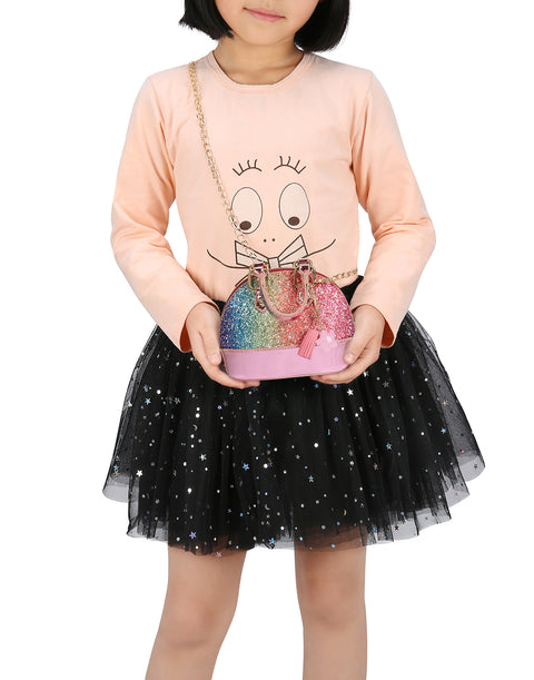 Small Crossbody Rainbow Glitter Purse for Little Girls