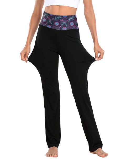 Color Block Fold Over Waist Yoga Pants