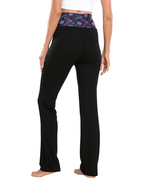 Color Block Fold Over Waist Yoga Pants
