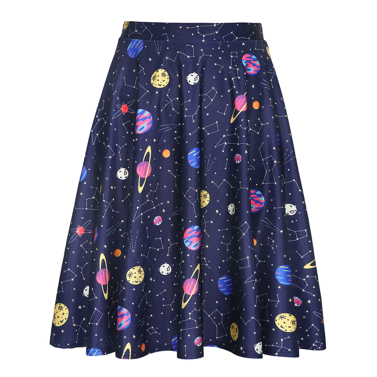 Outer Space Constellations Midi Skirt in Solar System