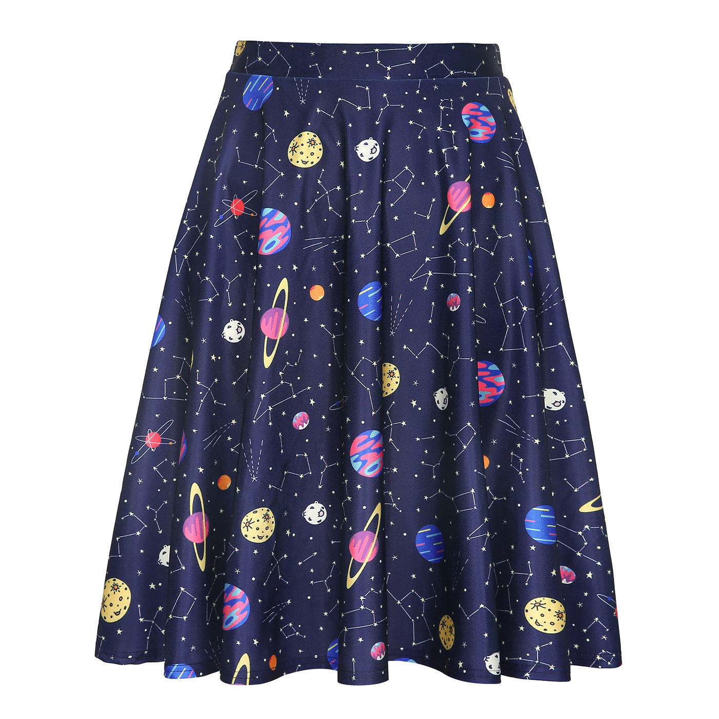 Outer Space Constellations Midi Skirt