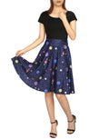 Outer Space Constellations Midi Skirt