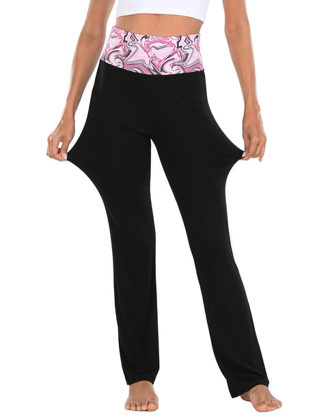 Color Block Fold Over Waist Yoga Pants