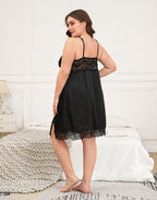 Womens Plus Size Satin Nightgown Chemise