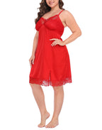 Womens Plus Size Satin Nightgown Chemise