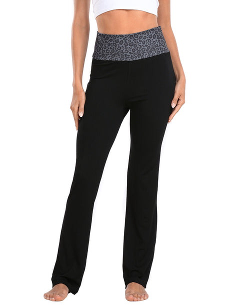 Color Block Fold Over Waist Yoga Pants