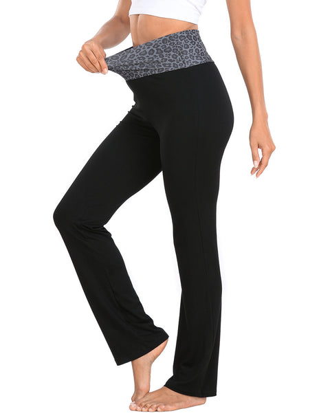 Color Block Fold Over Waist Yoga Pants