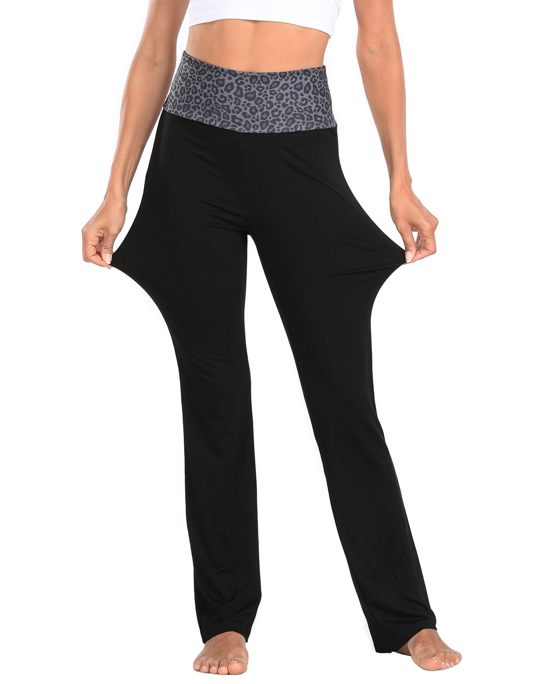 Color Block Fold Over Waist Yoga Pants