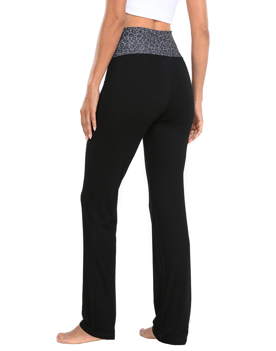 Color Block Fold Over Waist Yoga Pants