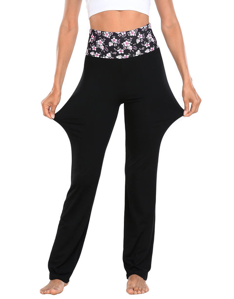 Color Block Fold Over Waist Yoga Pants