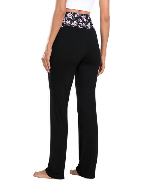 Color Block Fold Over Waist Yoga Pants