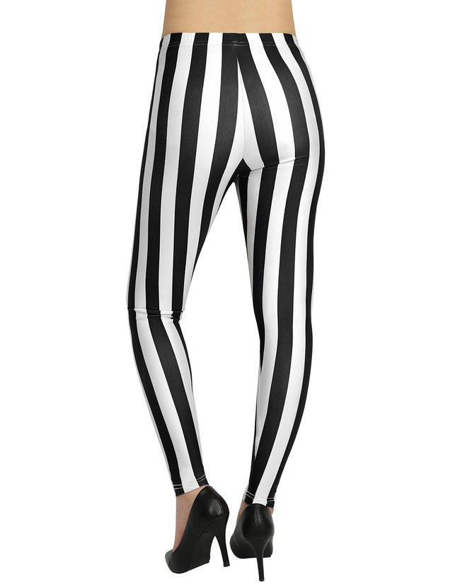 Black and White Striped Leggings Women's – product view 6