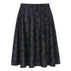 Black Cats Midi Skater Skirt