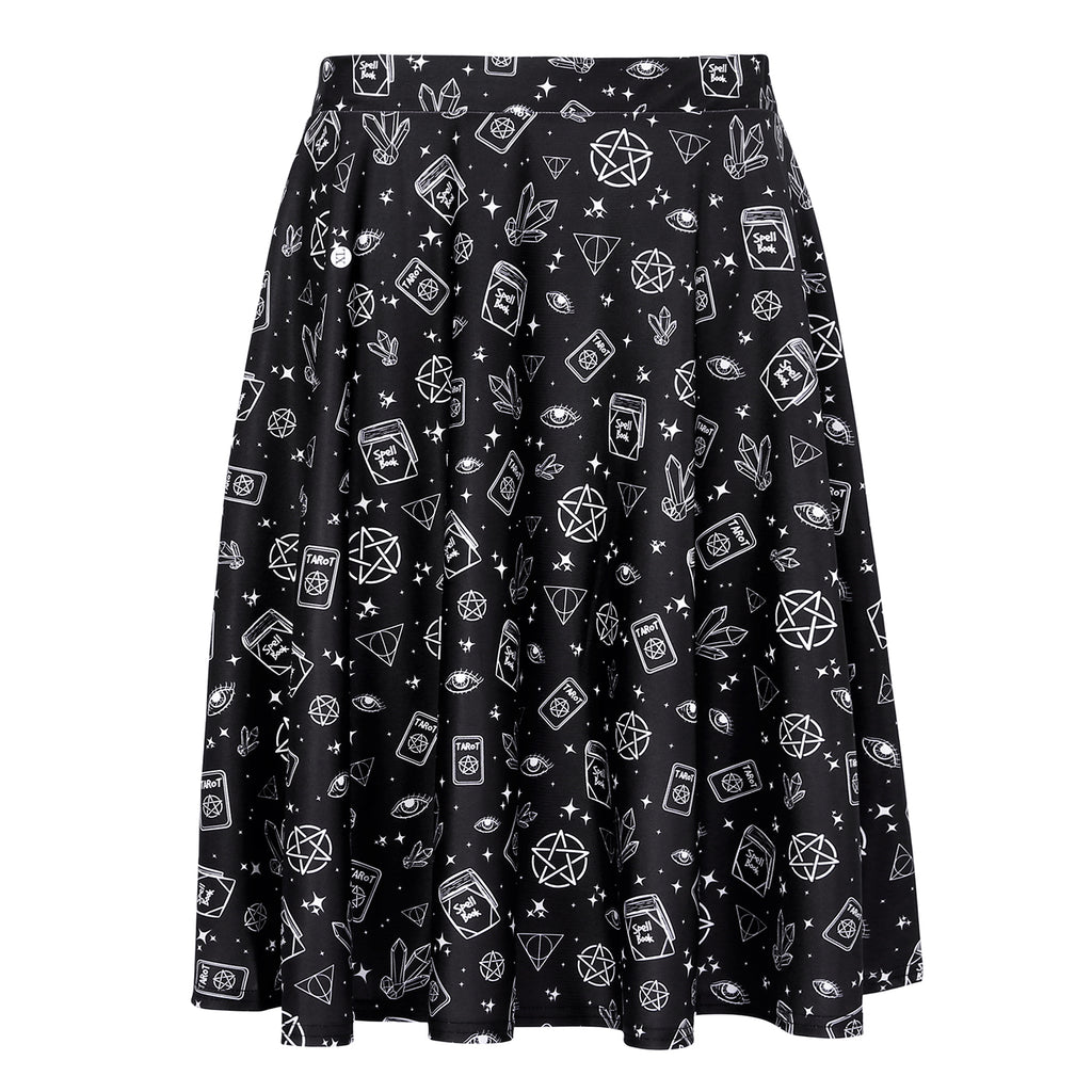 Witch Spells Midi Skater Skirt